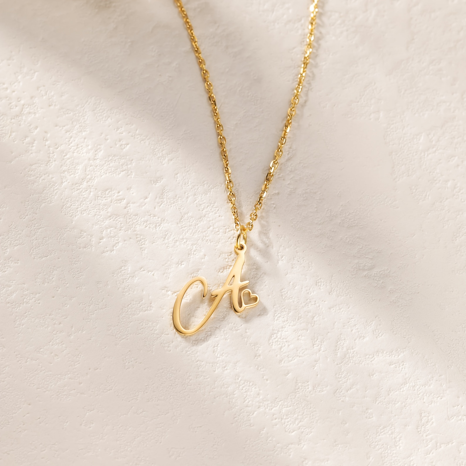 Golden Silvery Personalized Custom Initial Name Necklace